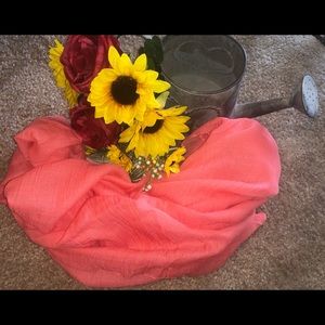 Peachy Watermelon Red Cotton Scarf